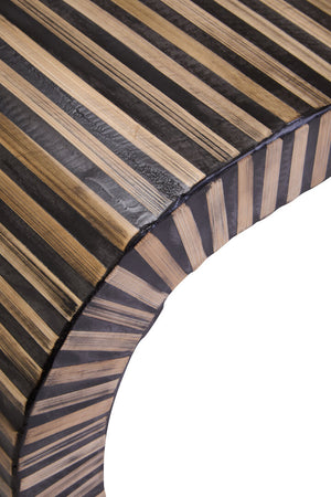 Bambusa Bamboo Inlay Curved Coffee Table detail image – Xshowhome furniture