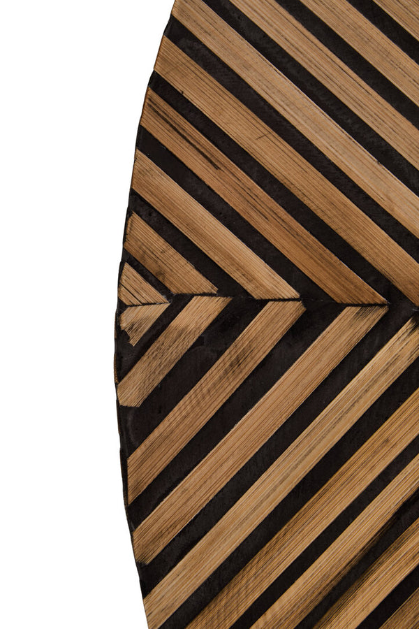 Bambusa Bamboo Inlay Round Wall Mirror detail image – Xshowhome furniture