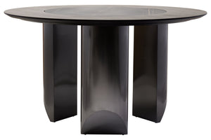 Imperia Round Veneer Dining Table with Ceramic Lazy Susan detail image – Xshowhome furniture
