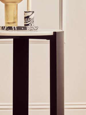 Palermo White Marble Top Round Side Table detail image – Xshowhome furniture