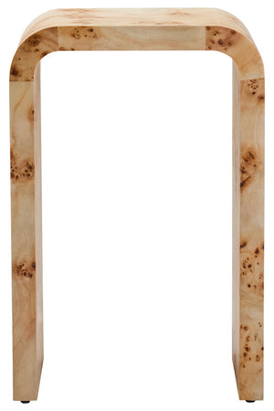 Mota Burl Wood Design Curved Side Table detail image – Xshowhome furniture