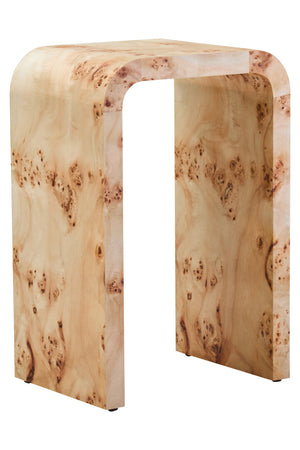 Mota Burl Wood Design Curved Side Table detail image – Xshowhome furniture