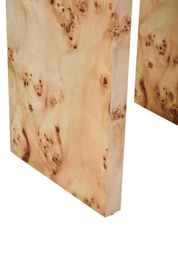 Mota Burl Wood Design Curved Side Table detail image – Xshowhome furniture