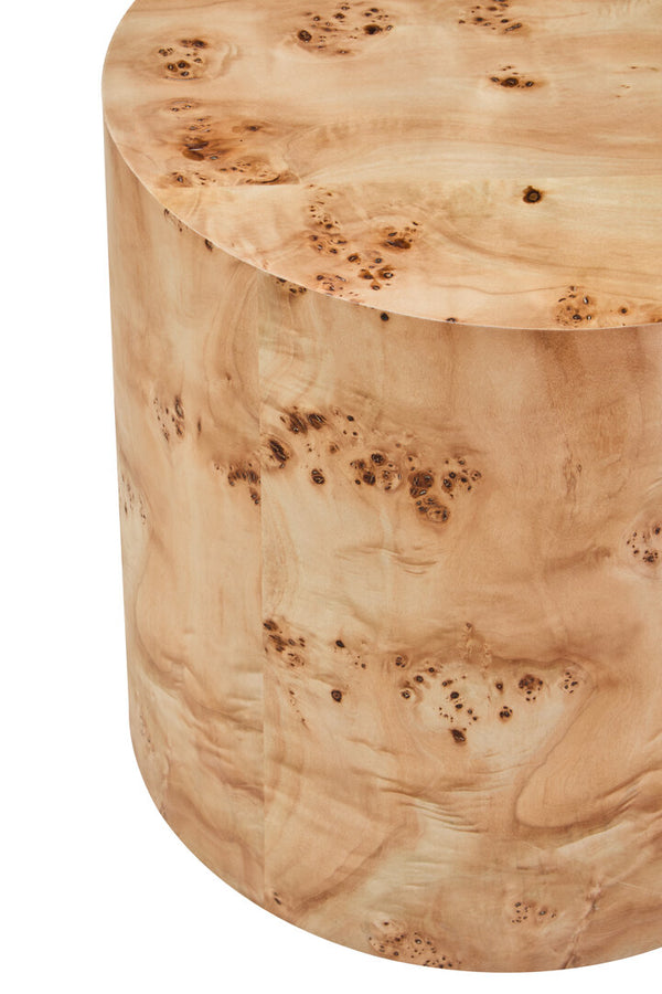 Mota Burl Wood Design Round Side Table detail image – Xshowhome furniture