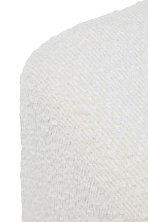 Mota Burl Wood And Cream Boucle Sqaure Stool detail image – Xshowhome furniture