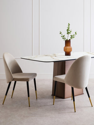 Imperia White Ceramic Marble Effect Rectangular Dining Table detail image – Xshowhome furniture