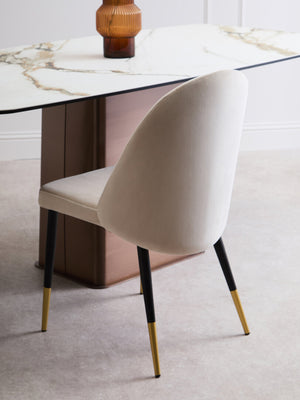 Imperia White Ceramic Marble Effect Rectangular Dining Table detail image – Xshowhome furniture