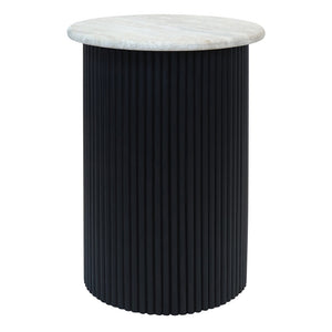 Walton Travertine Top Side Table with Black Acacia Wood Base – Xshowhome furniture