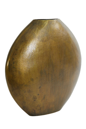 Vase deco 53x7x53 cm POSITANO oval flat antique bronze | Light & Living