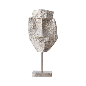 51.5cm Champagne Metal Face Sculpture - Canwell Interiors Limited - Lina