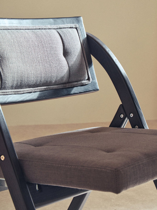 Cebu Grey and Black Elm Wood Folding Chair detail image – Xshowhome furniture