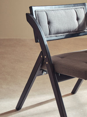 Cebu Grey and Black Elm Wood Folding Chair detail image – Xshowhome furniture
