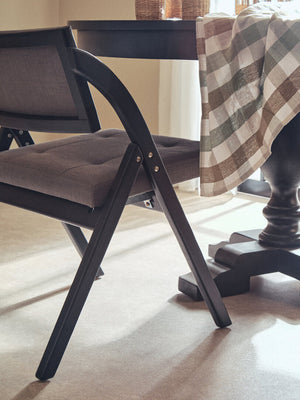 Cebu Grey and Black Elm Wood Folding Chair detail image – Xshowhome furniture