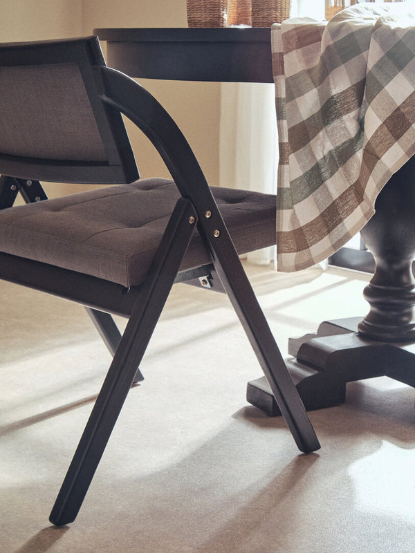Cebu Grey and Black Elm Wood Folding Chair detail image – Xshowhome furniture