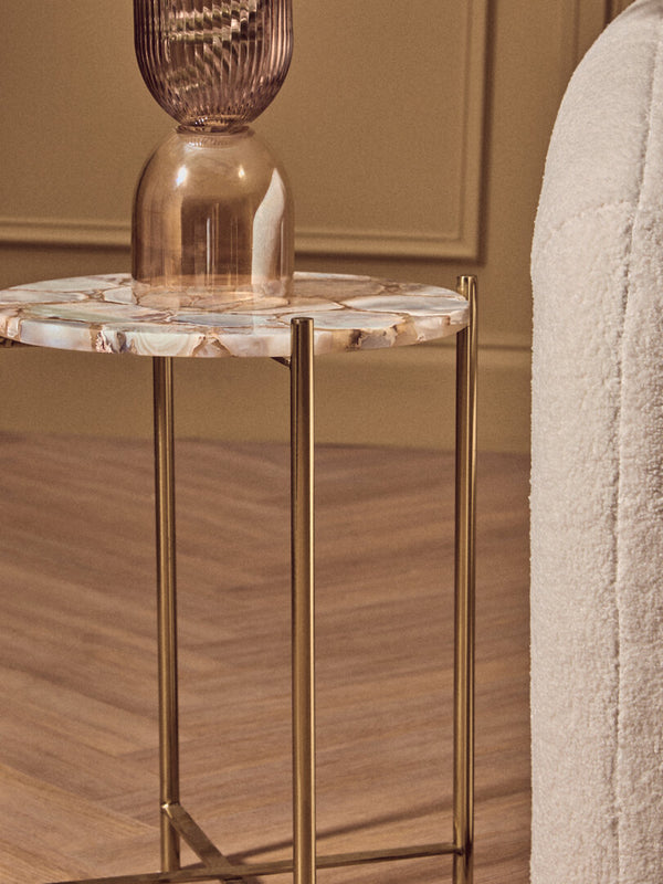 Vita Natural Agate Side Table detail image – Xshowhome furniture