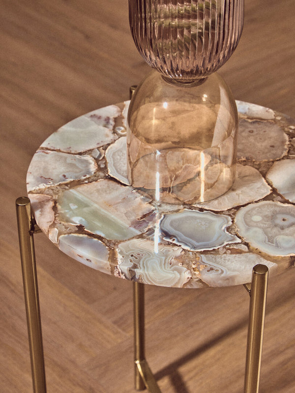 Vita Natural Agate Side Table detail image – Xshowhome furniture