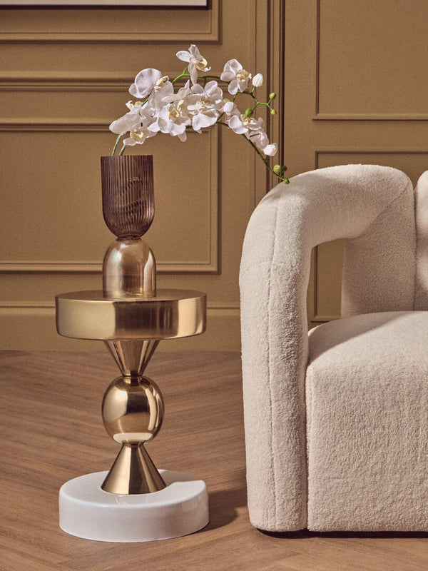 Martini Gold And Ivory Side Table detail image – Xshowhome furniture