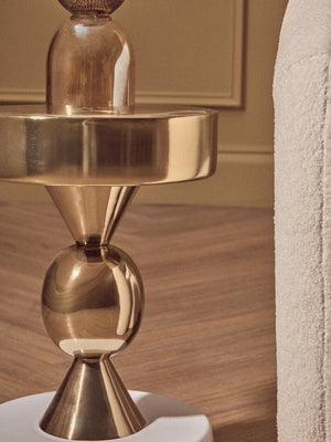 Martini Gold And Ivory Side Table detail image – Xshowhome furniture