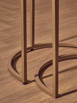 Varana Nest Of Two Half Moon Black Marble Top Tables detail image – Xshowhome furniture