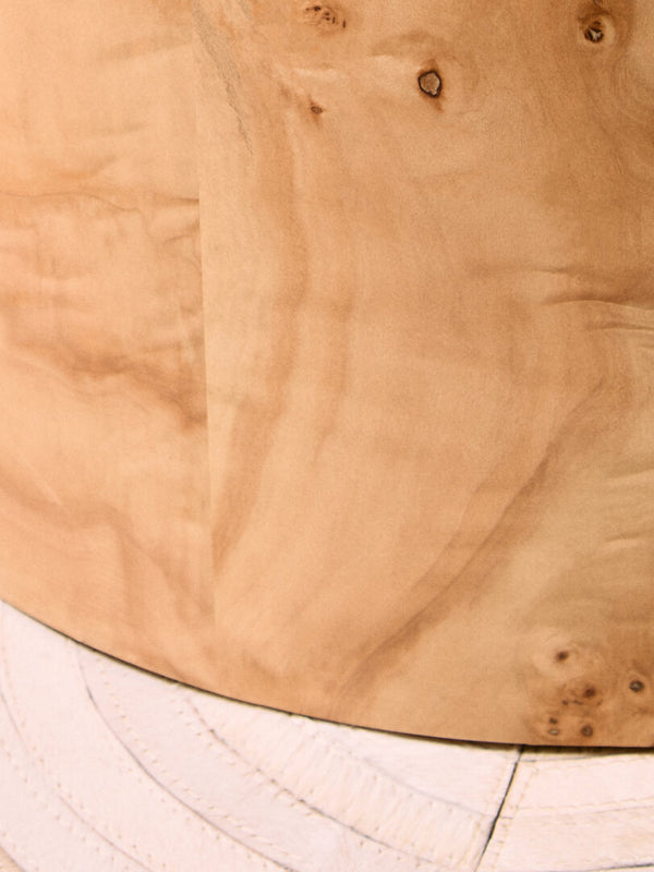 Mota Burl Wood Design Round Side Table detail image – Xshowhome furniture