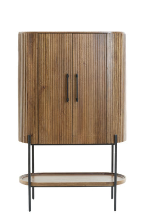Cabinet 100x40x165 cm DUMOSI wood dark brown | Light & Living
