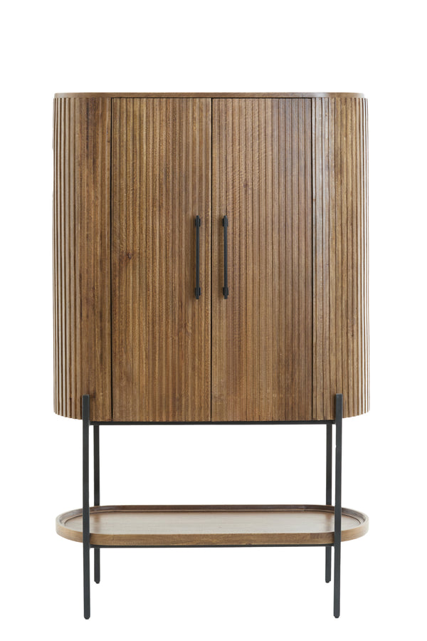 Cabinet 100x40x165 cm DUMOSI wood dark brown | Light & Living