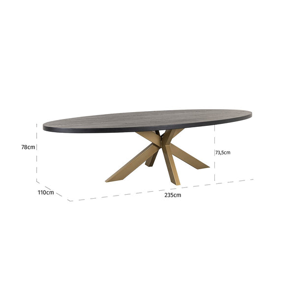 Dining Table Watson 235 Incl. Spider Leg Gold (black) – Richmond Interiors