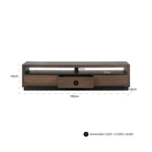 TV Cabinet Oakura 3 – Drawers (brown) – Richmond Interiors