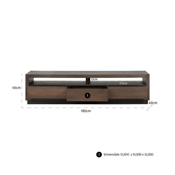 TV Cabinet Oakura 3 – Drawers (brown) – Richmond Interiors