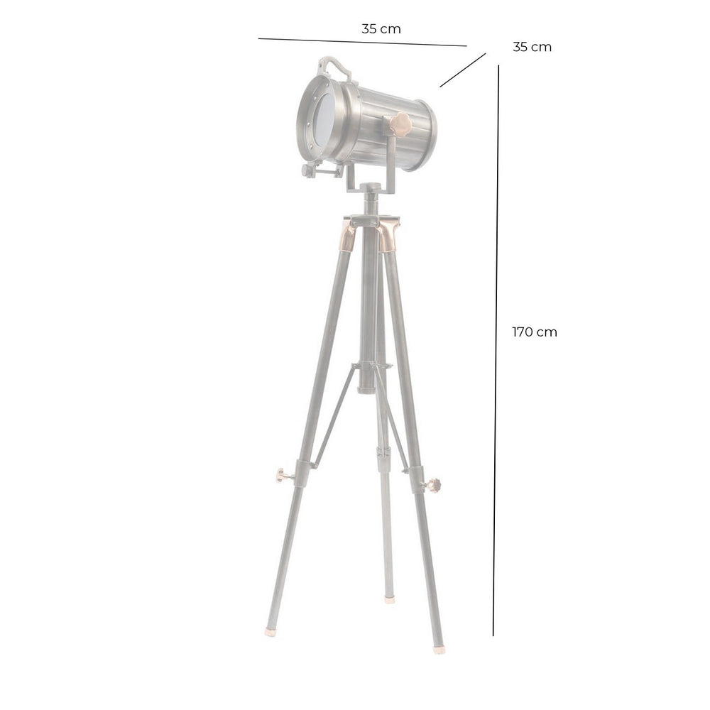 Charlie Satin Grey Tripod Floor Lamp by Libra