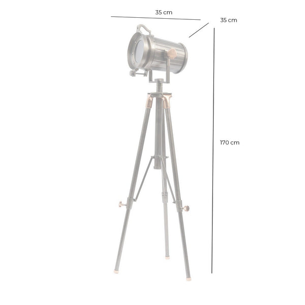 Charlie Satin Grey Tripod Floor Lamp by Libra, image 2