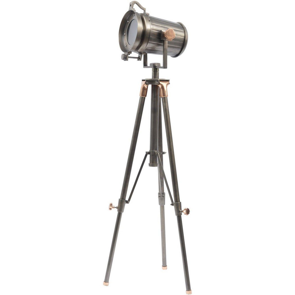 Charlie Satin Grey Tripod Floor Lamp by Libra