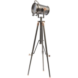 Charlie Satin Grey Tripod Floor Lamp by Libra