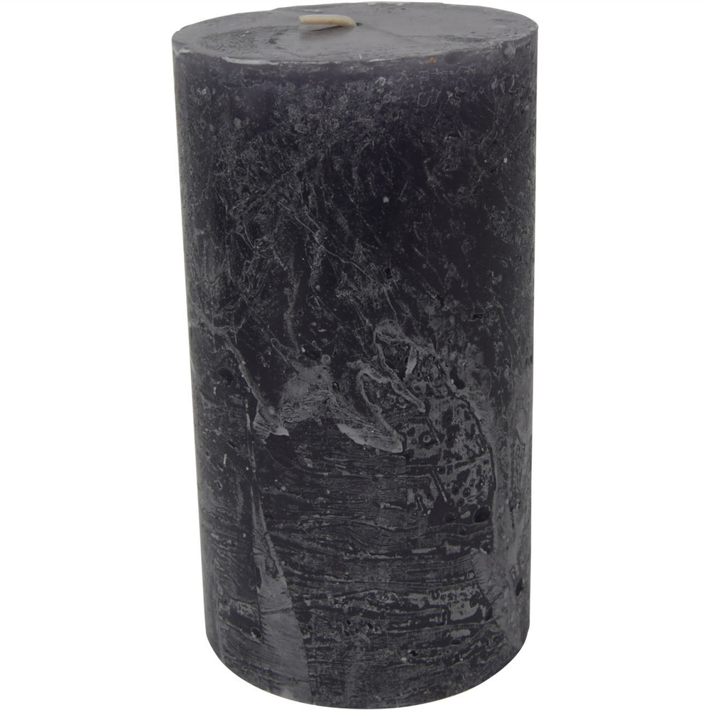 Dark Grey Rustica Pillar Candle 7x12cm by Libra