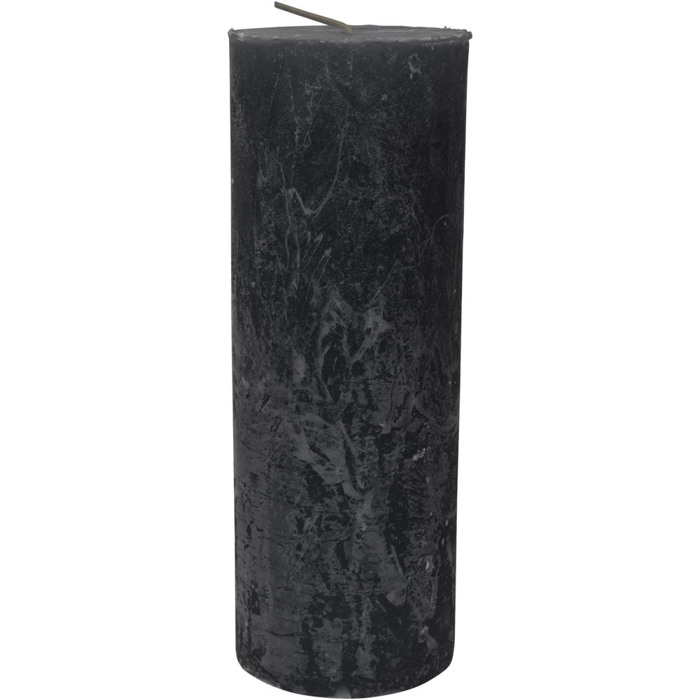 Dark Grey Rustica Pillar Candle 7x19cm by Libra