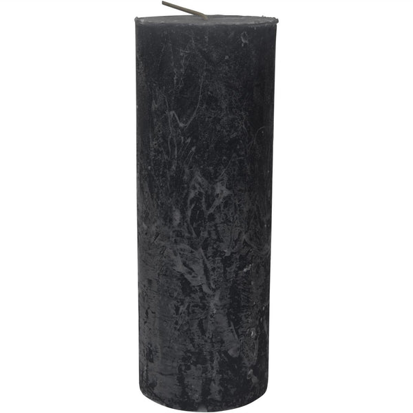 Dark Grey Rustica Pillar Candle 7x19cm by Libra