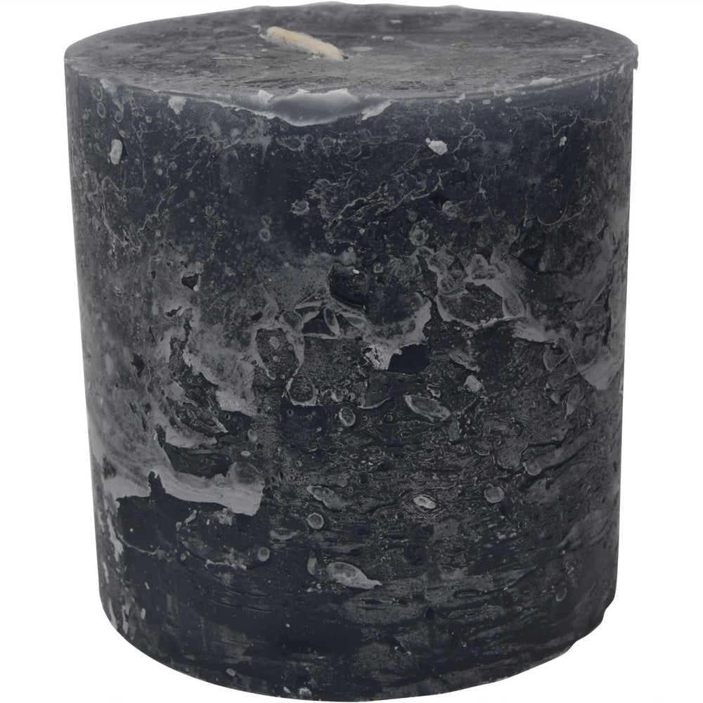 Dark Grey Rustica Pillar Candle 10x10cm by Libra