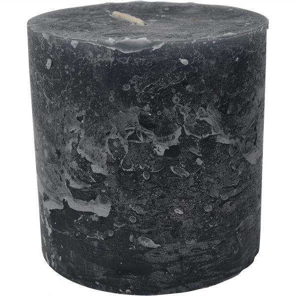 Dark Grey Rustica Pillar Candle 10x10cm by Libra