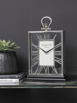 Silver and Black Skeletal Mantel Clock by Libra, image 3