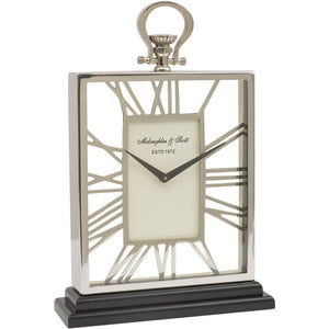Silver and Black Skeletal Mantel Clock by Libra