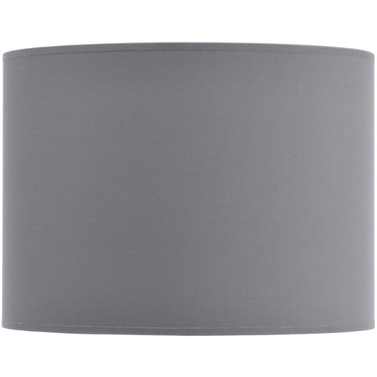 Grey and Silver Lined Drum 14" Lampshade