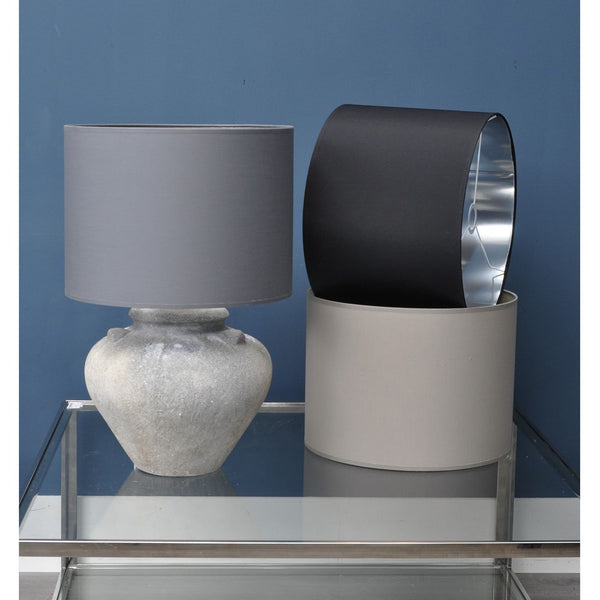 Grey and Silver Lined Drum Lampshade 16 Inch by Libra, image 3