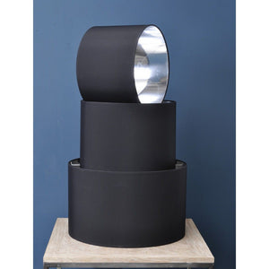 Black and Silver Lined Drum Lampshade 16 Inch by Libra, image 2
