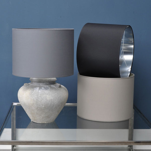 Black and Silver Lined Drum Lampshade 16 Inch by Libra, image 3