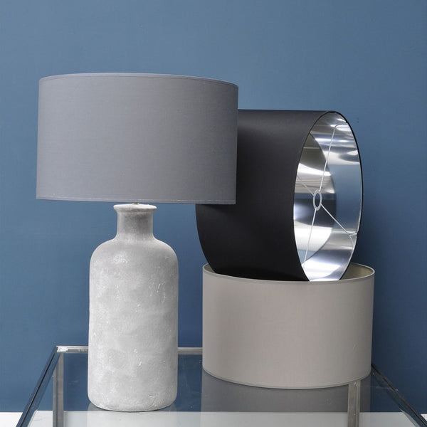 Grey and Silver Lined Drum Lampshade 20 Inch by Libra, image 3