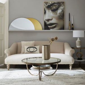 Nolita White Marble and Antique Gold Iron Coffee Table by Libra, image 4