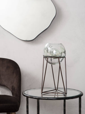 Bersa Medium Table Fishbowl Planter with Aged Copper Base by Libra, image 3