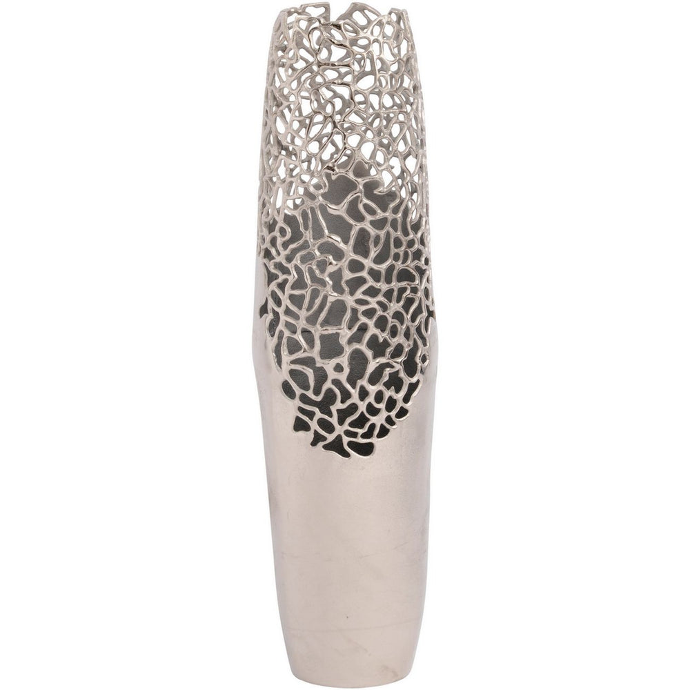 Apo Coral Raw Silver Aluminium Small Vase by Libra