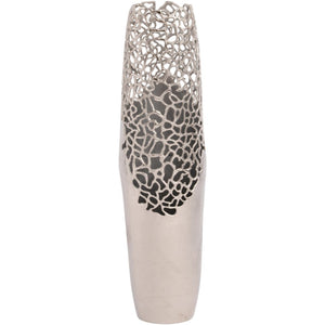 Apo Coral Raw Silver Aluminium Small Vase by Libra