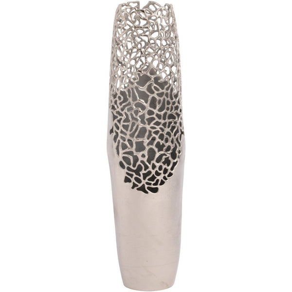 Apo Coral Raw Silver Aluminium Small Vase by Libra